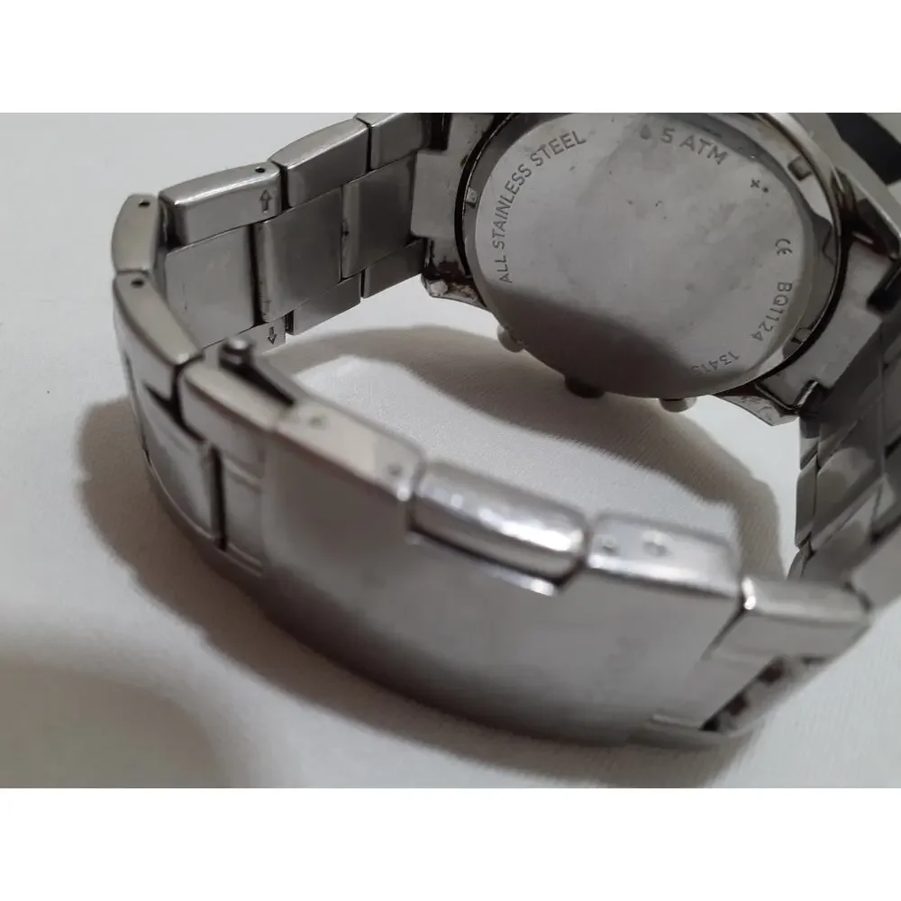 Fossil Flynn Men's Wristwatch Chronograph BQ1124 Silver Tone